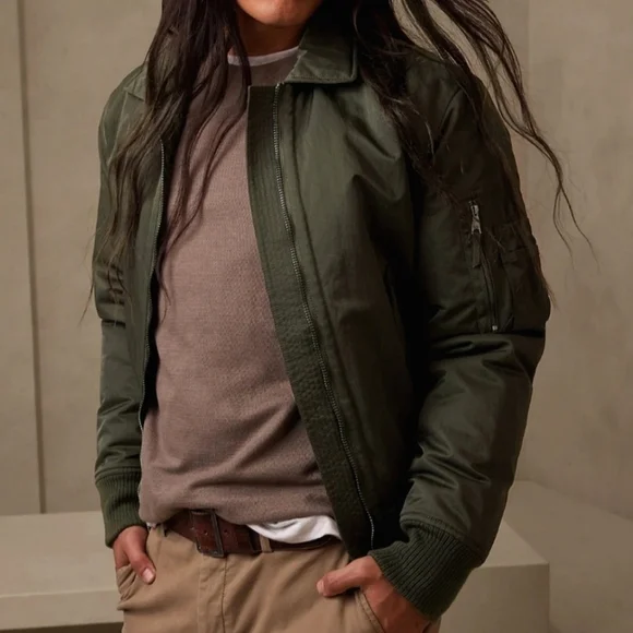 FINAL DROP 🔥NWT Banana Republic Mens Flight Jacket Olive - Picture 1 of 8